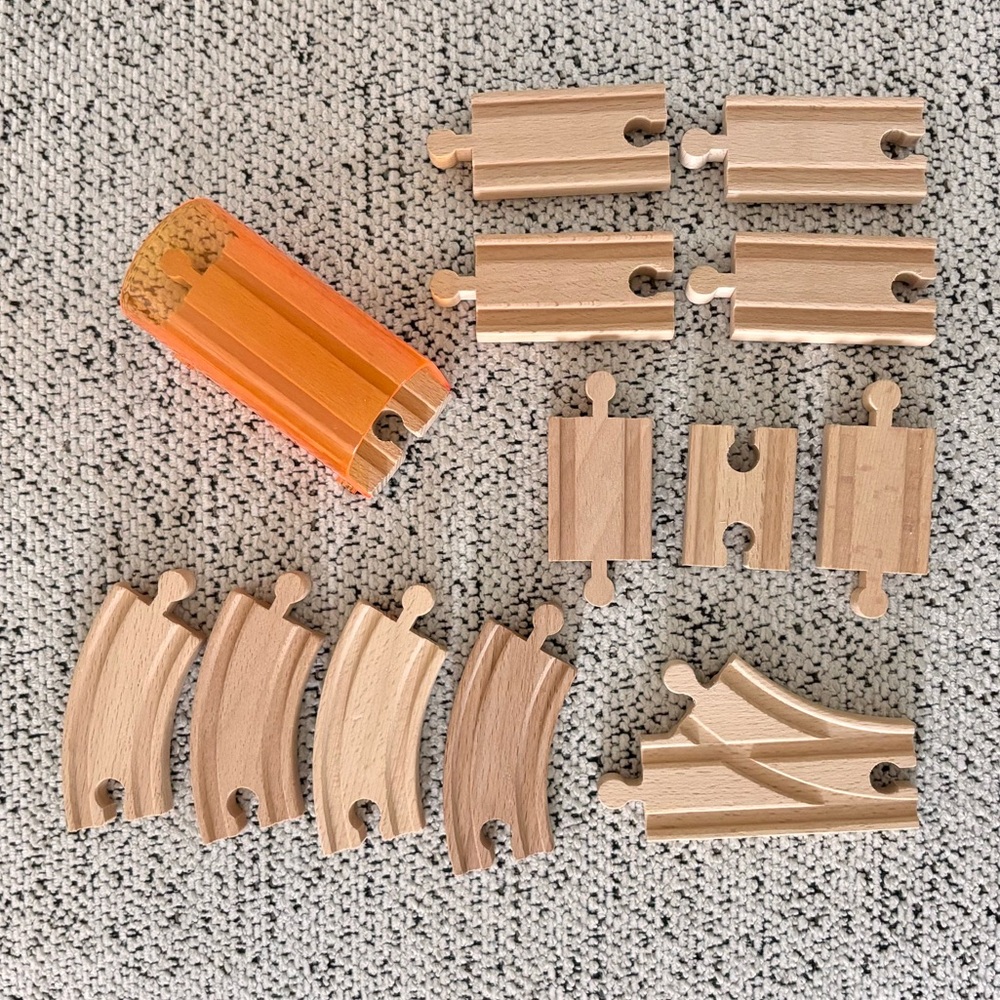 Wooden Train Track Railway Mix Lot Compatible w Thomas & Friends, Brio, IKEA